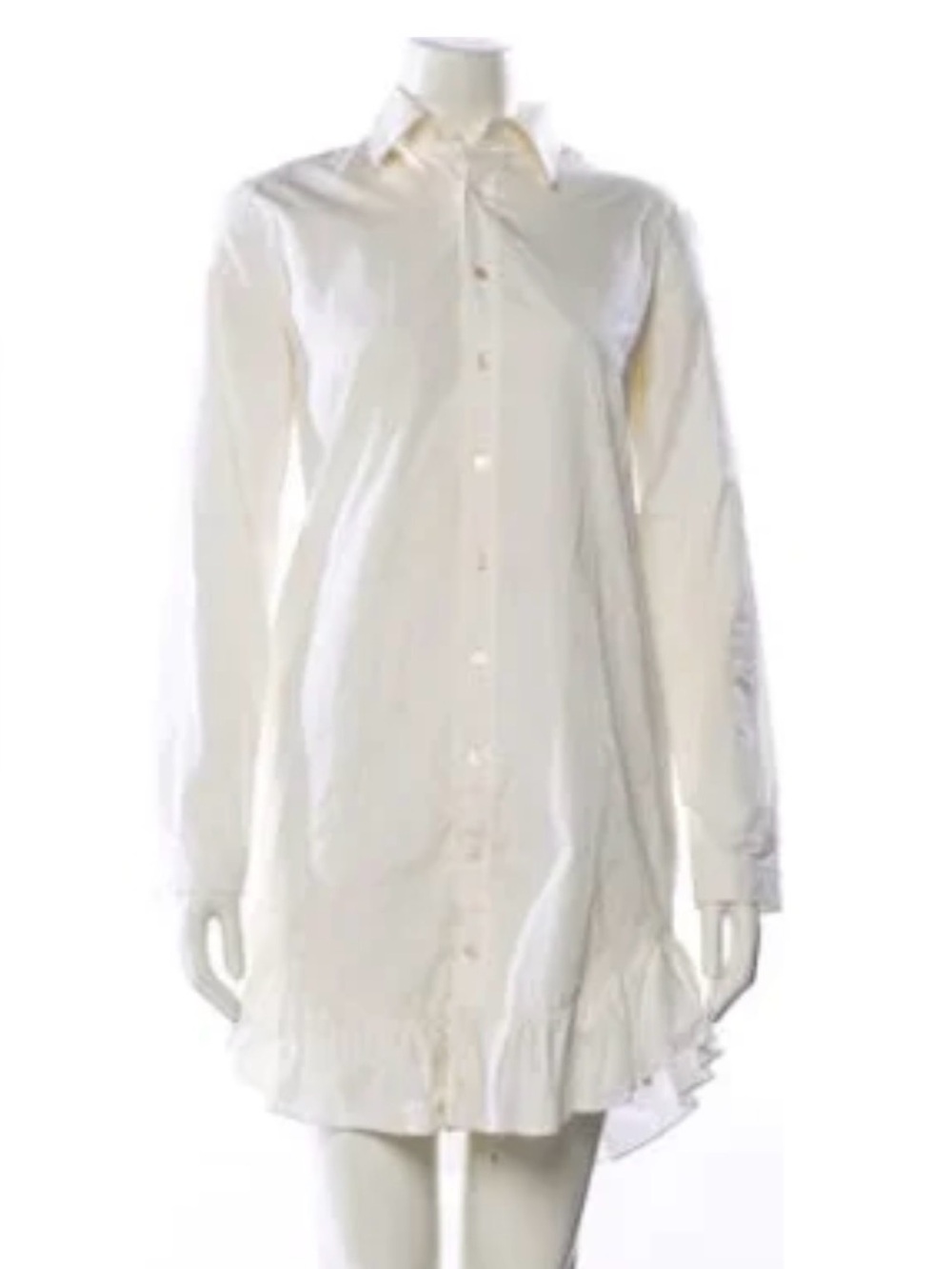 Ralph Lauren Purple Label White Ruffle-Hem Mini Dress
